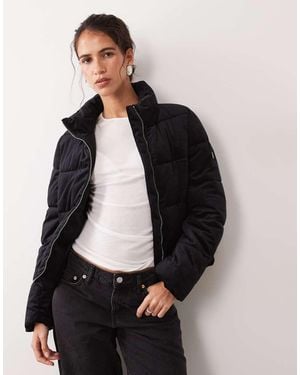 Ralph Lauren Crush Velvet Padded Coat - Black