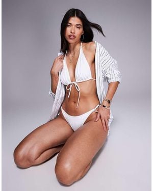 ASOS Maya High Apex Tie Front Bikini Top - Grey