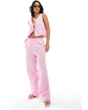 ONLY Wide Leg Boxer Detail Trousers Co-ord - Pink