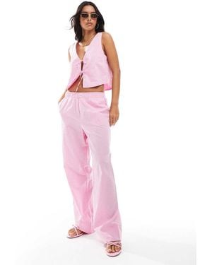 ONLY Wide Leg Boxer Detail Trousers Co-ord - Pink