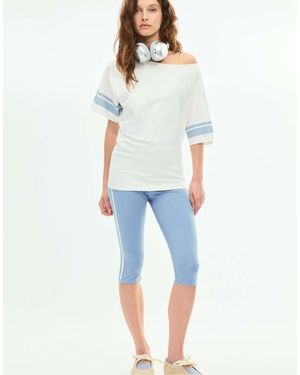 Stradivarius Capri Leggings Met Zijstreep - Blauw