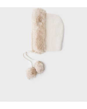 Stradivarius Faux-fur sturmhaube - Weiß