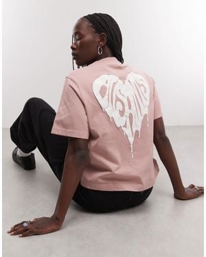 AllSaints Trip lisa t-shirt mit grafiklogo und kurzen ärmeln - Pink