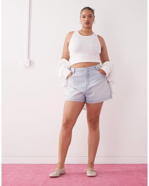 Collusion Plus Denim Loose Shorts - Pink