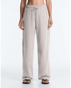 Oysho Cotton-Blend Fleece Joggers - White