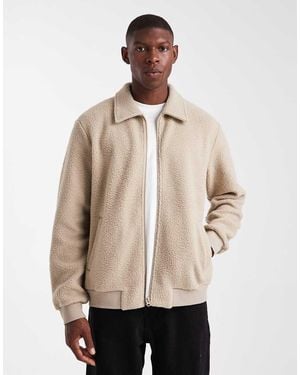 Jack & Jones Fleece Jacket With Zip - Natural