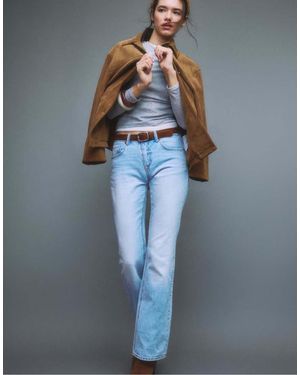 Stradivarius D68 Boot-Cut Fit Jeans With Belt - Blue