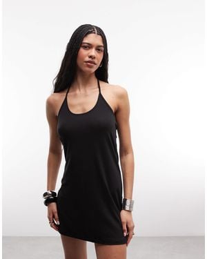 Weekday Halter Neck Mini Dress - Black