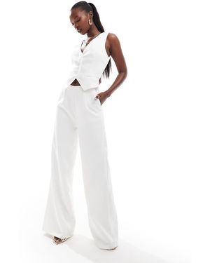 Kaiia Mono Largo Estilo Chaleco De Pernera Ancha Exclusivo De - Blanco