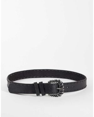 Free People Cinturón De Cuero Holt - Gris