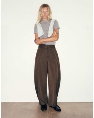 Pull&Bear Pantalon habillé à pinces - Blanc