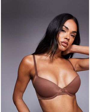 Boux Avenue Ultra Light Microfibre Plunge T-Shirt Bra - Brown