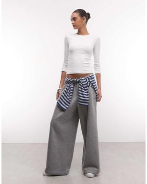 Collusion Pleated Wide Leg jogger - White