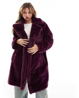 French Connection Faux Fur Coat - Purple