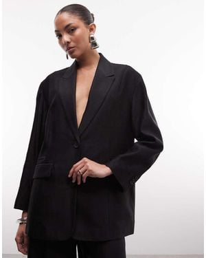 AllSaints Charley Co-Ord Tailored Linen Blend Blazer - Black
