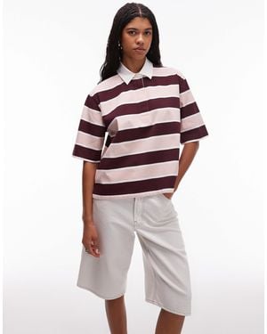 ARKET 3/4 Sleeve Rugby Polo Shirt - Red