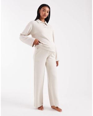 Vero Moda Super Soft Tie Waist Wide Leg Trouser Co-ord - White