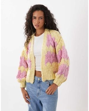 Kiwi & Co Hugs & Kisses Hand Knitted Bubble Knit Cardigan - Multicolour