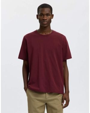 SELECTED 100% Cotton Regular Fit T-Shirt - Red
