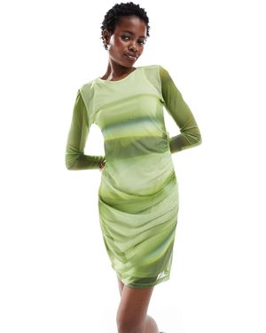 Calvin Klein – netzstoff-kleid - Grün