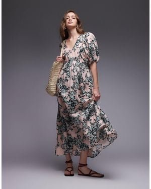 & Other Stories Maxi Dress With Volume Sleeves - Gray