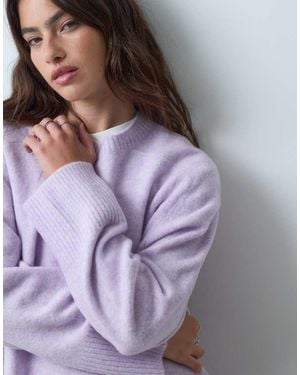 ASOS Raglan Oversized Trui Met Splitten Aan De Zijkant - Paars