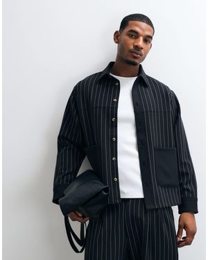 BLKVIS Gestreifte overshirt-kombination mit knopfleiste - Blau