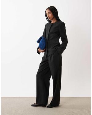 4th & Reckless Elegante Broek Met Rechte Pijpen En Plooien Aan De Voorkant - Zwart