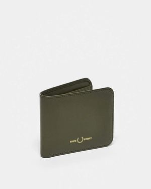 Fred Perry Cartera Plegada De Cuero Pulido De - Verde
