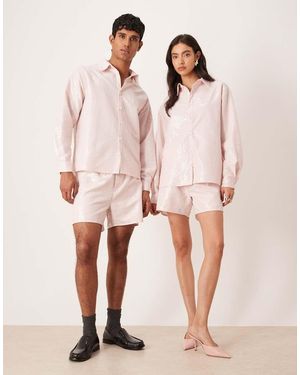 Sister Jane Unisex Rowan Sequin Pinstripe Shorts Co-ord - Pink