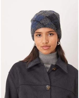Mango Wool Blend Argyle Beanie Co-Ord - Black