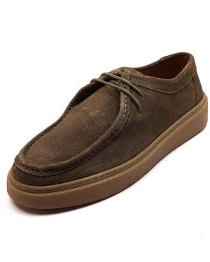 OFF THE HOOK 'Els' Suede Leather Casual Lace-Up Boat Shoes - Brown