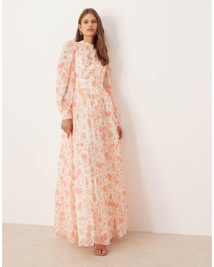 True Decadence High-Neck Maxi Dress - Pink