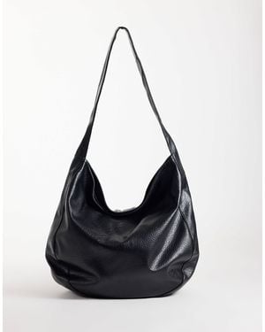 ASOS Slouchy Grainy Scoop Tote - Black