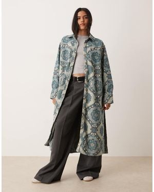 Free People Brick Lane Jacquard Maxi Coat - Multicolour