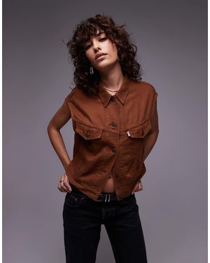 Levi's 90s Shrunken Lightweight Denim Vest - Brown