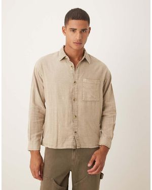 Cotton On Washed Long Sleeve Shirt - Natural