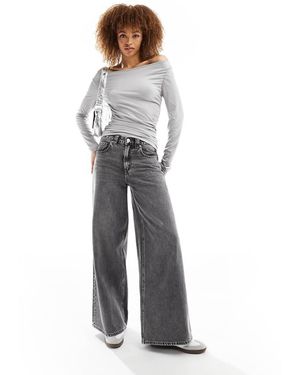 4th & Reckless Top Con Escote Bardot Asimétrico De - Gris