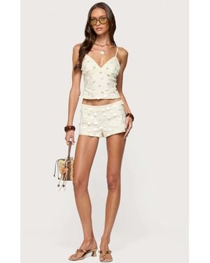 Edikted Arielle Iridescent Shorts - Natural
