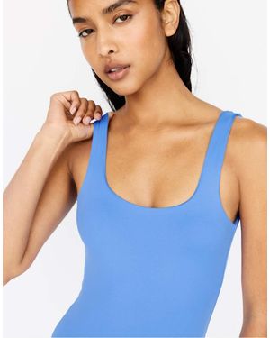Pull&Bear Strappy Polyamide Bodysuit - Blue