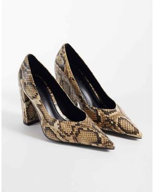 ASOS Décolleté Con Tacco Alto Largo Effetto Snake Panda - Nero