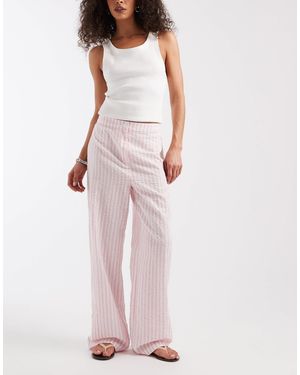 Pieces High Waisted Pants - Pink