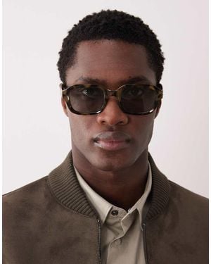 ASOS Slim Square Sunglasses - Brown