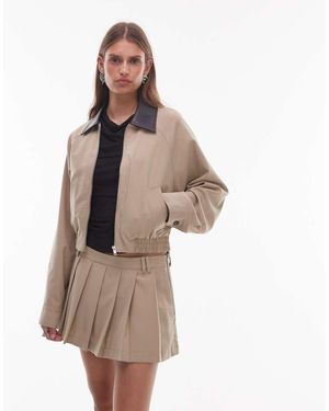 Nia Fennel Pleated Skort - Natural