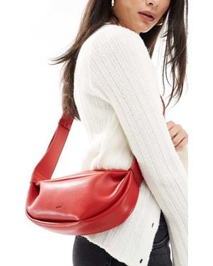 PASQ Soft Crossbody Crescent Bag - Red