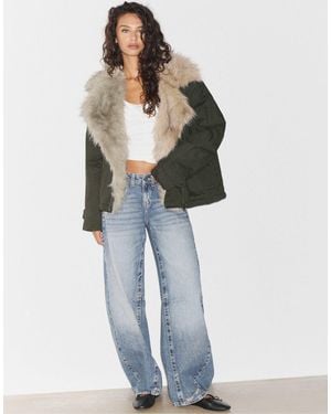 Stradivarius Wattierte oversize-jacke - Blau