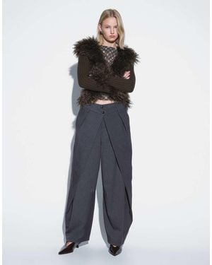 Muse Assembly Double Waistband Detail Milena Trousers - Blue