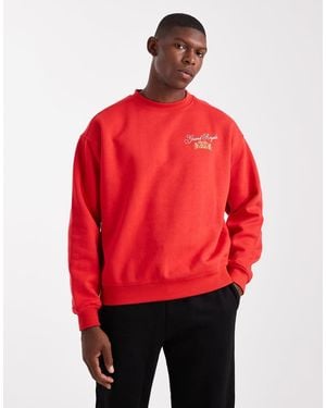 Cotton On Boxy Fit Crew Neck Sweatshirt - Red