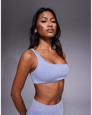 BO+TEE Bo+tee One Shoulder Sports Bra Co-ord - Blue