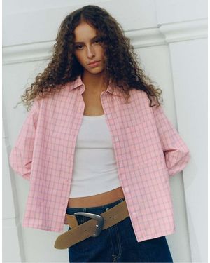 Pull&Bear Camicia A Quadri Con Tasca - Grigio